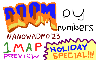 Title screen of the Doom By Numbers Preview WAD.