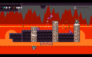 Yuzu in fox form in a lava level.